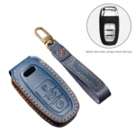 Hallmo Car Cowhide Leather Key Protective Cover Key Case for Audi A6L / A8L / A4 / A7 / A5 B Style - Image 2