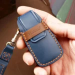 Hallmo Car Cowhide Leather Key Protective Cover Key Case for Audi A6L / A8L / A4 / A7 / A5 B Style - Image 4