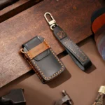 Hallmo Car Cowhide Leather Key Protective Cover Key Case for Honda Civic / Accord 2-button - Image 7