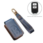Hallmo Car Cowhide Leather Key Protective Cover Key Case for Honda Civic / Accord 2-button - Image 2
