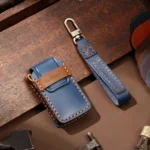 Hallmo Car Cowhide Leather Key Protective Cover Key Case for Honda Civic / Accord 3-button Start - Image 7