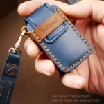 Hallmo Car Cowhide Leather Key Protective Cover Key Case for Honda Civic / Accord 3-button Start - Image 4