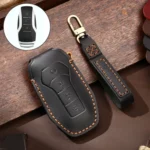 Hallmo Car Cowhide Leather Key Protective Cover Key Case for BYD