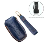 Hallmo Car Cowhide Leather Key Protective Cover Key Case for BYD - Image 2