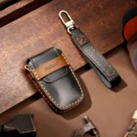 Hallmo Car Cowhide Leather Key Protective Cover Key Case for Toyota Corolla 2017 3-button - Image 7