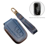 Hallmo Car Cowhide Leather Key Protective Cover Key Case for Toyota Corolla 2017 3-button - Image 2