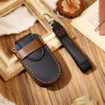 Hallmo Car Cowhide Leather Key Protective Cover Key Case for Jeep Compass - Image 7