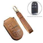 Hallmo Car Cowhide Leather Key Protective Cover Key Case for Jeep Compass - Image 2