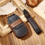 Hallmo Car Cowhide Leather Key Protective Cover Key Case for LEADING IDEAL One - Image 7