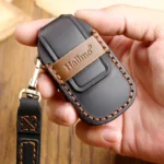 Hallmo Car Cowhide Leather Key Protective Cover Key Case for LEADING IDEAL One - Image 4