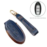 Hallmo Car Cowhide Leather Key Protective Cover Key Case for Nissan Sylphy 2-button - Image 2