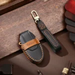 Hallmo Car Cowhide Leather Key Protective Cover Key Case for Nissan Sylphy 3-button Horn - Image 7