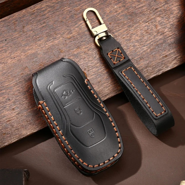 CRP3890B_1.webp Hallmo Car Cowhide Leather Key Protective Cover Key Case for Ford Focus  A Style - Image 7