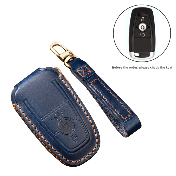 CRP3891_B1.webp Hallmo Car Cowhide Leather Key Protective Cover Key Case for Ford Focus B Style - Image 2