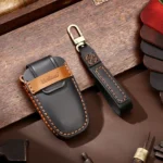 Hallmo Car Cowhide Leather Key Protective Cover Key Case for Ford Focus C Style - Image 7