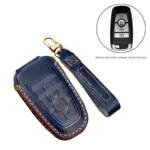 Hallmo Car Cowhide Leather Key Protective Cover Key Case for Ford Focus C Style - Image 2