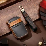 Hallmo Car Cowhide Leather Key Protective Cover Key Case for Land Rover Discovery 5 A Style - Image 7