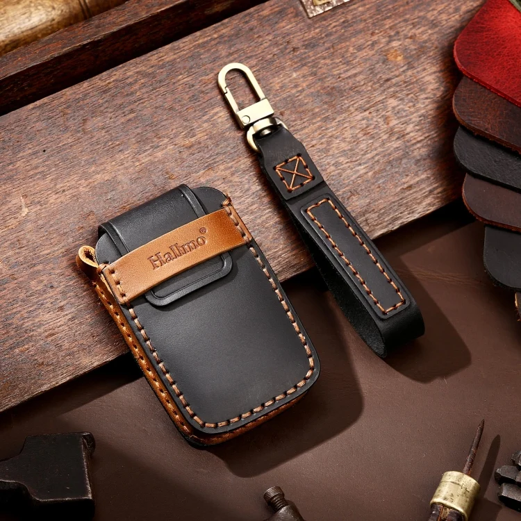 CRP3893B_1.webp Hallmo Car Cowhide Leather Key Protective Cover Key Case for Land Rover Discovery 5 A Style - Image 7