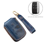 Hallmo Car Cowhide Leather Key Protective Cover Key Case for Land Rover Discovery 5 A Style - Image 2