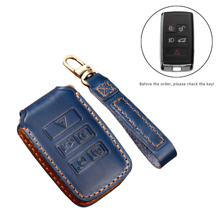 CRP3894_B1.webp Hallmo Car Cowhide Leather Key Protective Cover Key Case for Land Rover Discovery 5 B Style - Image 2