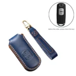 Hallmo Car Cowhide Leather Key Protective Cover Key Case for Mazda Axela 2-button - Image 2