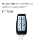 Hallmo Car Cowhide Leather Key Protective Cover Key Case for Hyundai Rohens Genesis 8-button - Image 3