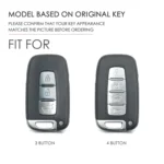 Hallmo Car Cowhide Leather Key Protective Cover Key Case for KIA K2 / K3 / K5 4-button - Image 3