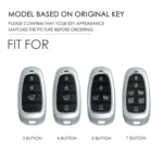 Hallmo Car Cowhide Leather Key Protective Cover Key Case for Hyundai 4-button Start - Image 3