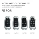 Hallmo Car Cowhide Leather Key Protective Cover Key Case for Hyundai 6-button - Image 3