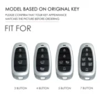 Hallmo Car Cowhide Leather Key Protective Cover Key Case for Hyundai 7-button - Image 3