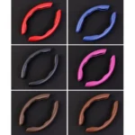 Car Universal Carbon Fiber Texture Leather Steering Wheel Cover - Image 2