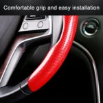 Car Universal Carbon Fiber Steering Wheel Cover - Image 4