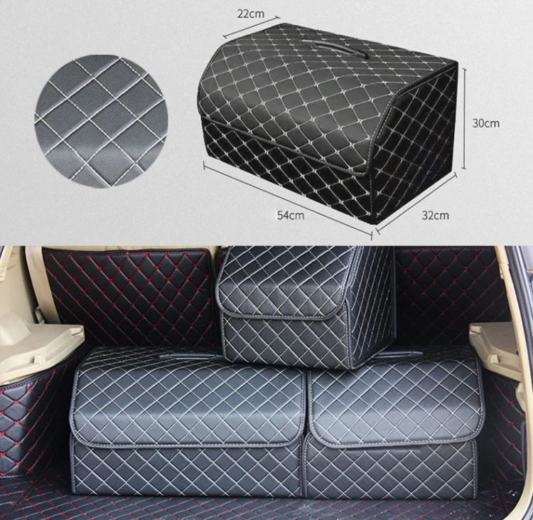 CRP5060Q_1.webp Car Trunk Foldable Storage Box, Checkered Large Size: 54 x 32 x 30cm - Image 7