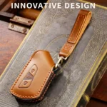 Hallmo Car Cowhide Leather Key Protective Cover for Volkswagen Golf 8 - Image 3