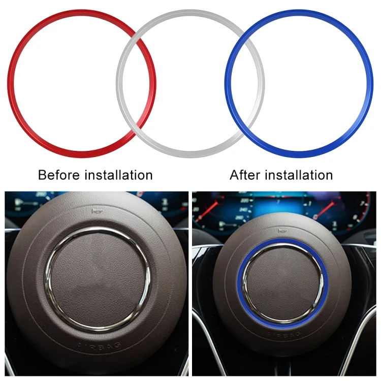 CRP5681_B2.webp Car Steering Wheel Decorative Ring Cover for Mercedes-Benz,Inner Diameter: 7.2cm - Image 3