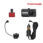 Front and Inner Dual Camera HD Infrared Night Vision Car Dash Cam Driving Recorder - Image 3
