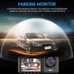 A1 3-lens Video HD Night Vision Car Driving Recorder, with Rear View Camera - Image 6
