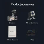 A1 3-lens Video HD Night Vision Car Driving Recorder, with Rear View Camera - Image 9