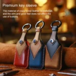 For Honda Car Cowhide Leather Key Protective Cover Key Case, Three Keys Tailgate Version - Image 5