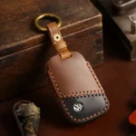 For Volkswagen Car Cowhide Leather Key Protective Cover Key Case, D Version - Image 2