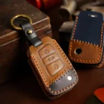 For Volkswagen Car Cowhide Leather Key Protective Cover Key Case, D Version - Image 4