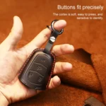 For Cadillac Car Cowhide Leather Key Protective Cover Key Case, Four Keys Version - Image 4