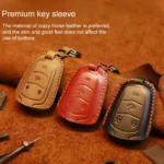 For Cadillac Car Cowhide Leather Key Protective Cover Key Case, Four Keys Version - Image 5