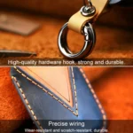 For Nissan Car Cowhide Leather Key Protective Cover Key Case, Three Keys Horn Version - Image 3