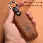 For Ford Car Cowhide Leather Key Protective Cover Key Case, Three Keys Version - Image 4