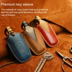 For Ford Car Cowhide Leather Key Protective Cover Key Case, Three Keys Version - Image 5