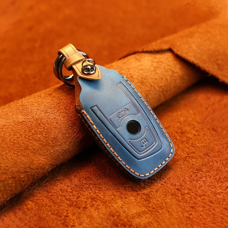 CRP6306L_1.webp For BMW Old Style Car Cowhide Leather Key Protective Cover Key Case, Two Keys Version - Image 2