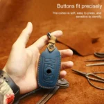 For BMW Old Style Car Cowhide Leather Key Protective Cover Key Case, Two Keys Version - Image 4