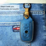 For BMW Old Style Car Cowhide Leather Key Protective Cover Key Case, Three Keys Version - Image 6