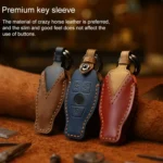 For Mercedes-Benz Old Style Car Cowhide Leather Key Protective Cover Key Case - Image 5